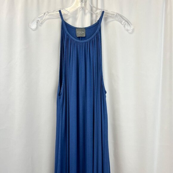 Olivia Rae Halter Round Hem Maxi Shift Dress Blue Womens Size XS - Picture 2 of 9